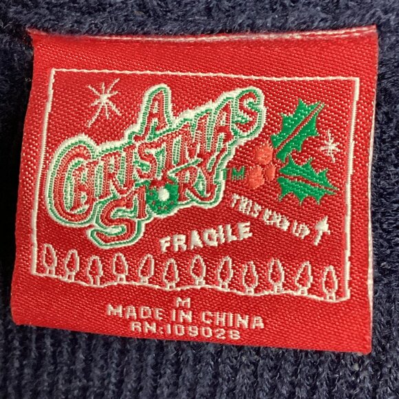 A Christmas Story Knit Sweater Ugly Sweater Bunny M - Picture 4 of 8